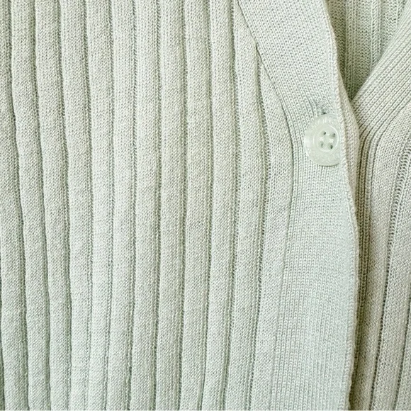 MOUSSY Mint Green Ribbed Duster Cardigan